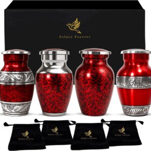 Red Mini Keepsake Urns for Ashes – Set of 4 – view 7