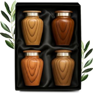 Wood-Grain Mini Keepsake Urns for Ashes – Set of 4 – view 7
