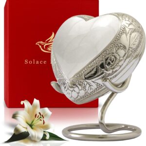 White Enamel Heart-Shaped Keepsake Urn for Ashes – view 7
