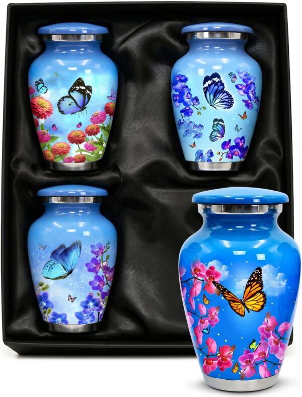 Blue Butterfly Mini Keepsake Urns for Ashes – Set of 4 – view 7