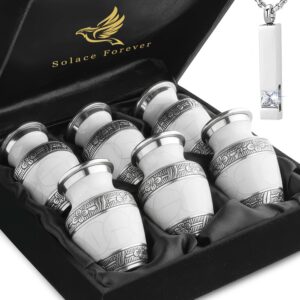 White Enamel Mini Keepsake Urns for Ashes – Set of 6 – view 6