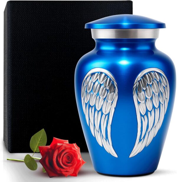 Blue Wings Small Keepsake Urn for Ashes