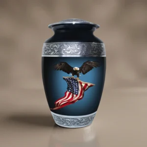 Black American Eagle Flag Cremation Urn for Adult Ashes – Solace Forever