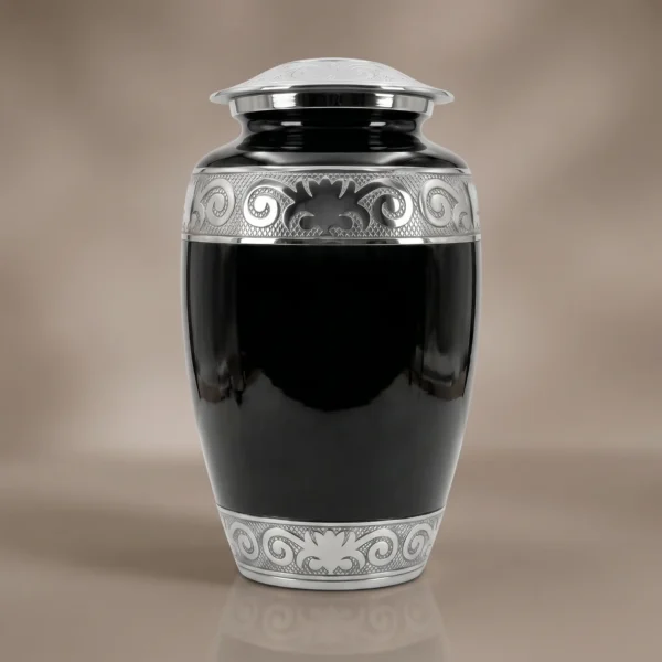 Black Enamel Cremation Urn for Adult Ashes – Solace Forever