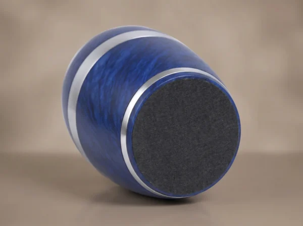 Blue Marble cremation urn flat tapered felt base