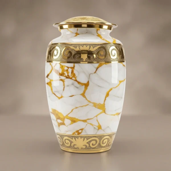 Gold Marble Cremation Urn for Adult Ashes – Solace Forever