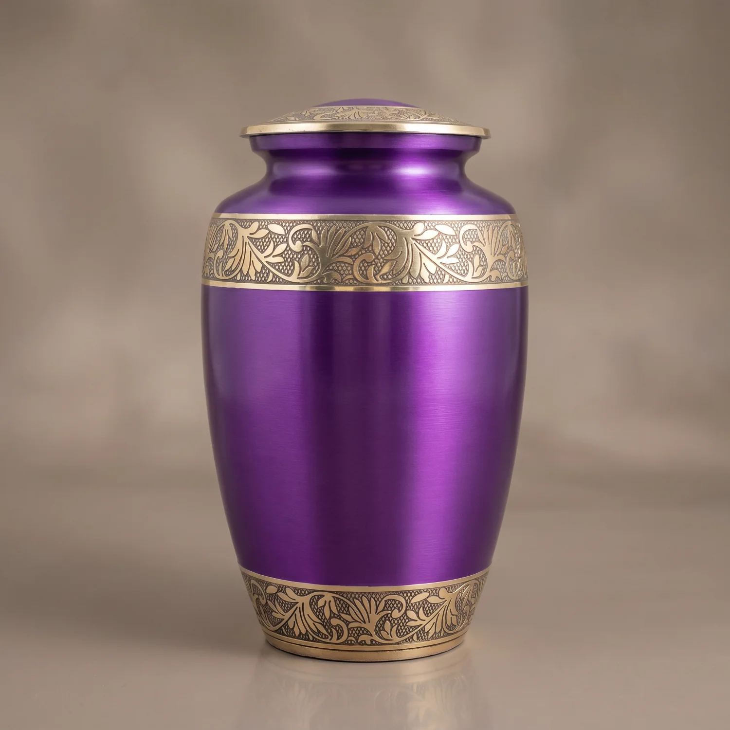 Purple & Gold Metallic Cremation Urn for Adult Ashes