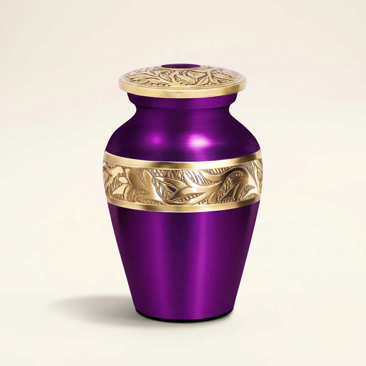Purple Metallic Small Keepsake Urn for Ashes