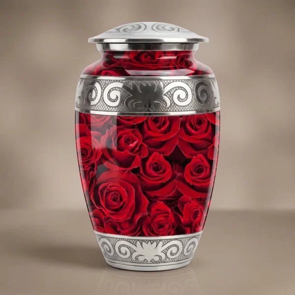 Red Rose Cremation Urn for Adult Ashes – Solace Forever
