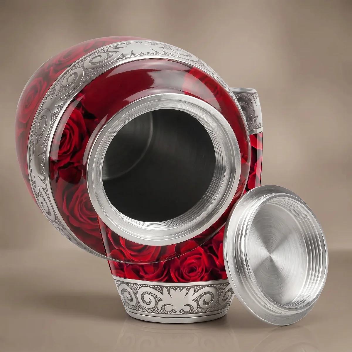 Secure silver screw-top lid shown unscrewed, thread inside the neck