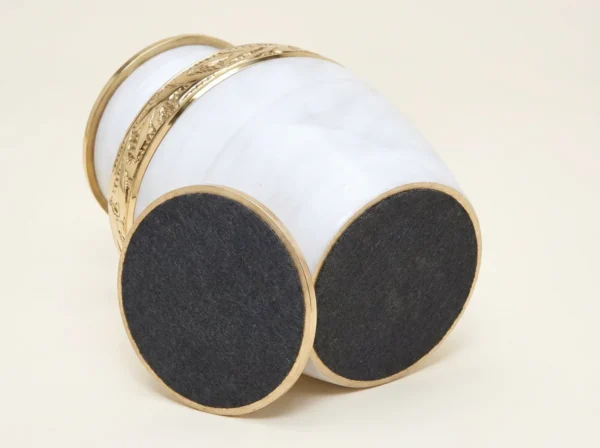 White keepsake urn base with protective felt bottom