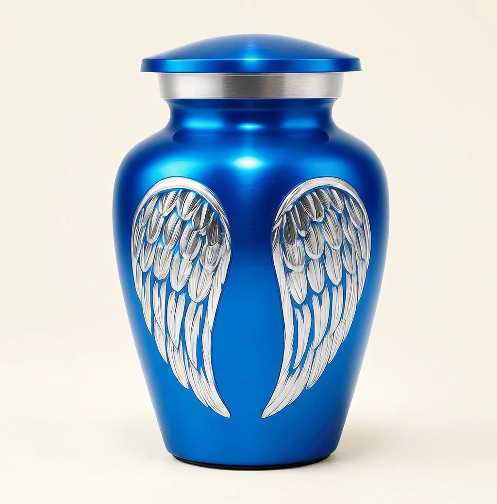 Blue Wings Small Keepsake Urn for Ashes